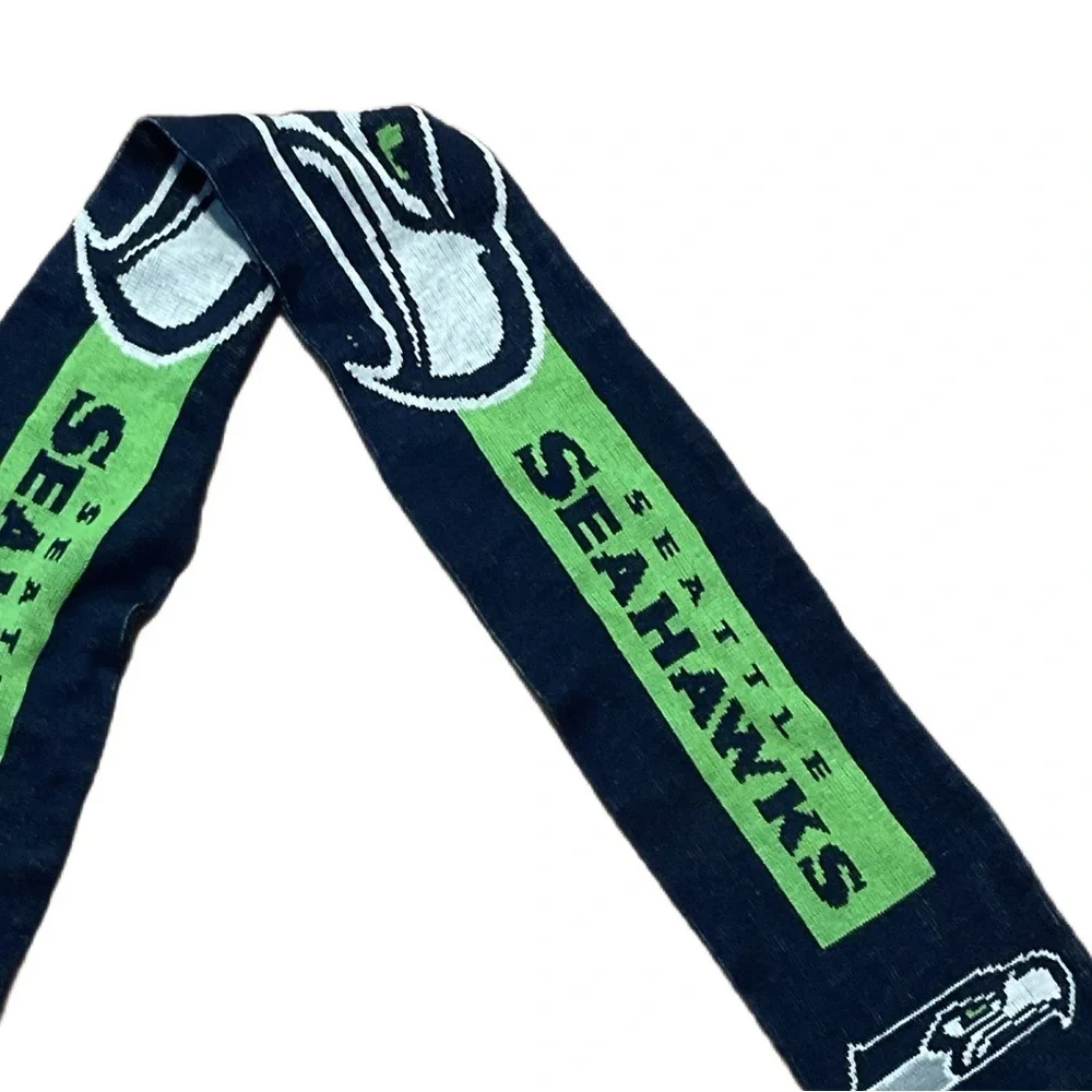 Forever Collectibles Navy and Green Scarf Seattle Seahawks Apparel Logo